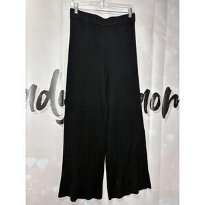 The Drop Wide Leg Black Sweater Knit Pants Women’s Sz M Cabincore Normcore Comfy